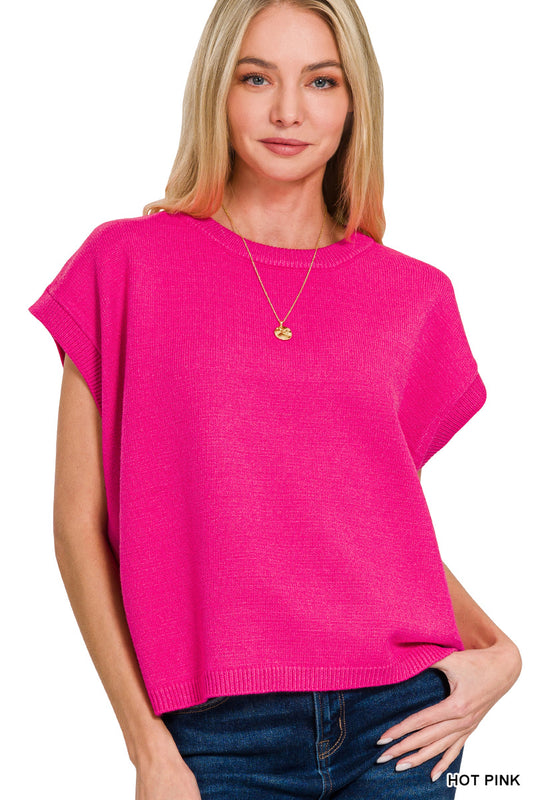 Hot Pink Sweater Vest